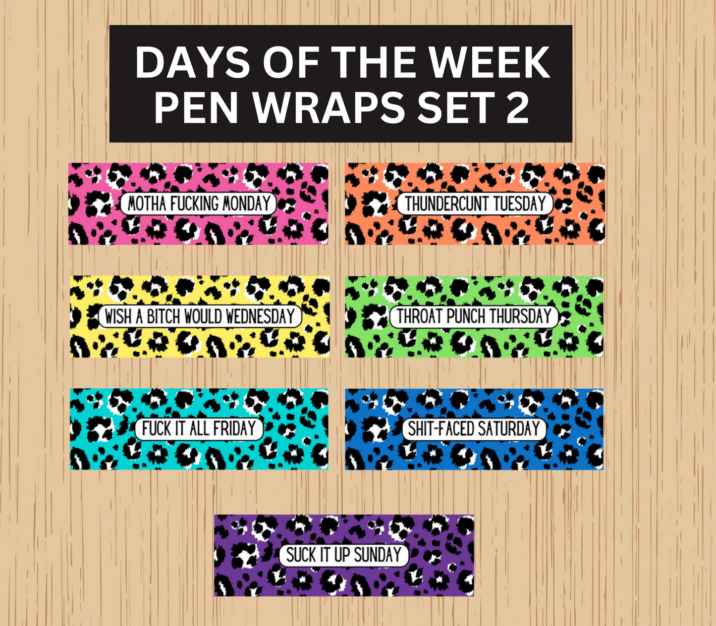 Sassy curse word days of the week pens - The Belle Marie Boutique