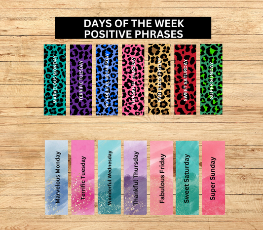 Pen Wrap Days of the Week Set POSITIVE PHRASES