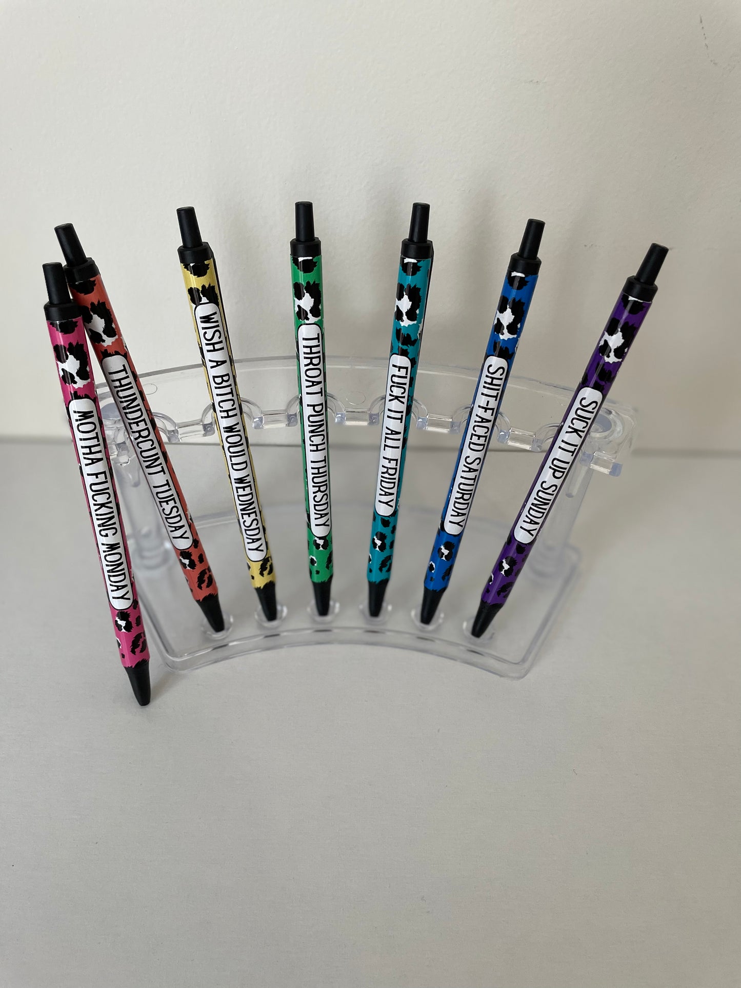 Pen Wraps For INKJOY GEL And BIC CLIC PENS DAYS OF THE WEEK SET CURSE WORDS
